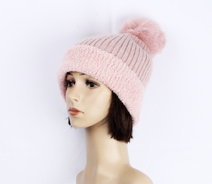 Fashion Headwear: Angora Blend Beanie - Pink