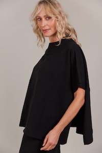 Fashion Ponchos: Masa Knit Poncho - Black