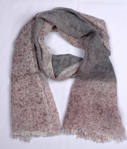 Fashion Scarves: Two Tone Wool Blend Scarf - Pink