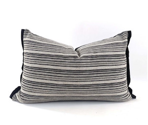 Homeware Cushions: Cushion Cover - Tribal Black / Linen