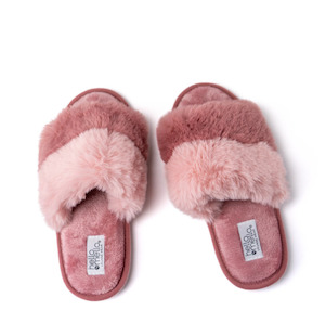 Fashion Footwear: Cotton Candy Puff Slippers - Berry