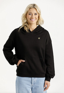 Fashion Hoodies: Alpine Elliot Hoodie - Black with Gold X