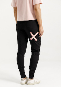 Fashion Pants Leggings: Apartment Pants - Black with Blossom Berry X