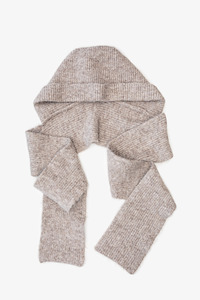 Fashion Scarves: Hooded Scarf - Fossil