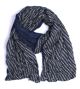 Geo Print Scarf - Navy