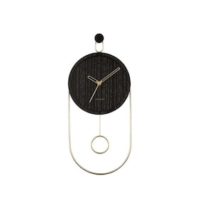 Homeware Clocks: Swing Pendulum Clock - Black Wood