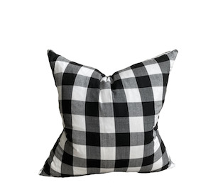 Black & White Plaid Cushion