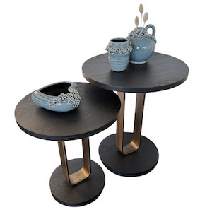 Homeware Furniture: Black & Gold Side Table - Large