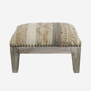 Homeware Furniture: Calypso Stool in Woven Jute & Cotton