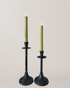 Homeware Lanterns Hurricanes: Black Metal Candle Stick - 24cm