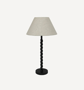 Twist Table Lamp Base Short with Coolie Linen Shade Natural