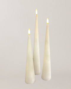 Cone Candles AA with Timer - White