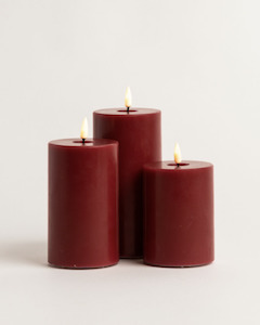 Homeware Seed Lights Led Candles: Red 7.5cm Pillar Indoor LED Candle - 10cm