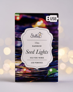 10m USB Seed Lights - Silver Rainbow