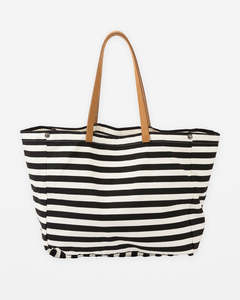 Bodrum Tote Black Stripe
