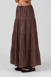 Fashion Skirts Shorts: Ruby Maxi Skirt - Chocolate
