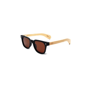 Fashion Sunglasses: Fashion Sunnies - Fabian/Black with Wooden Arms