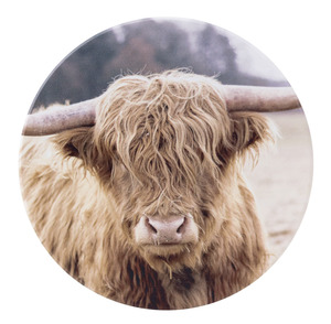 Homeware Coasters Table Runners: Rustic Meadow Cow Ceramic Coaster