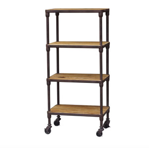 Homeware Furniture: Industrial 4 Tier Shelving Unit Old Pine