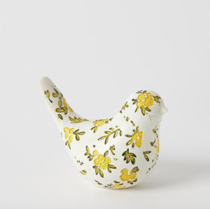Homeware Ornaments: Blooming Bird Sculpture Small – White