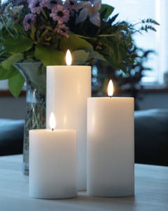 Homeware Seed Lights Led Candles: White 10cm Pillar Indoor Candle - 10cm