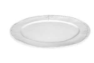 Dragonfly Stoneware White Oval Platter - Large
