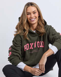 Fashion Hoodies: Interval Hoodie - Dark Khaki with Coral