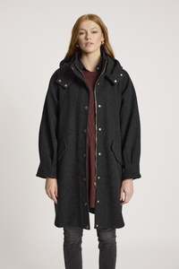 Fashion Jackets Coats Blazers: Sable Hood Jacket - Char