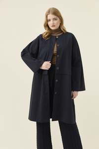 Farida Convertible Coat - Navy