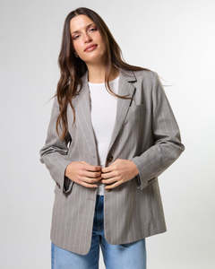 Fashion Jackets Coats Blazers: Hunter Blazer - Almond Stripe
