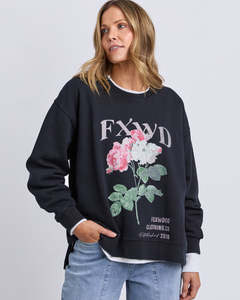 Fashion Jumpers Cardies: Rosa Crew - Washed Black