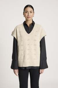 Fashion Jumpers Cardies: Orin Knit Vest - Dune