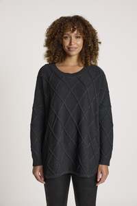 Fashion Jumpers Cardies: Liora Relaxed Jumper - Char