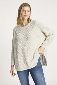 Fashion Jumpers Cardies: Liora Relaxed Jumper - Bisque