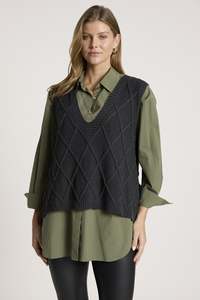 Liora Knit Vest - Char