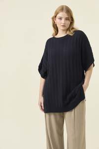 Sadie Knit Top - Navy