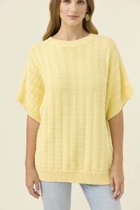Fashion Jumpers Cardies: Sadie Knit Top - Butter