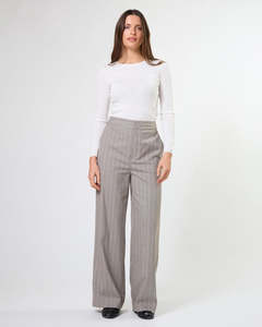 Fashion Pants Leggings: Palermo Pant - Almond Stripe