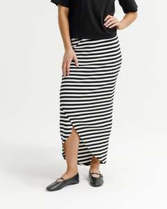 Marley Skirt - Black & White Stripes
