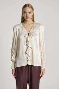 Fashion Tees Tops: San Frill Top - Dune