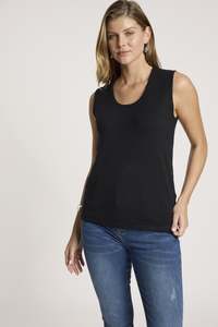 Fashion Tees Tops: Samira Knit Tank - Black