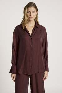 Fashion Tees Tops: Calista Shirt - Mahogany