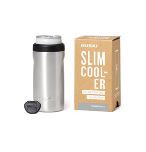 Huski Slim Can Cooler - Brushed Silver