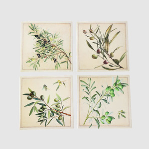 Homeware Coasters Table Runners: Coasters - Square Olives