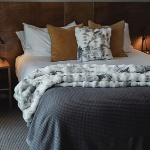 Homeware Cushions: Faux Fur Cushion - Highland Grey