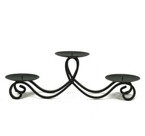 Long Iron/Gold Black Candle Holder