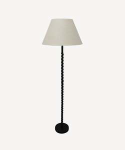 Twist Floor Lamp Base & Empire Linen Shade Black