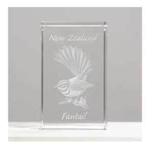 Homeware Ornaments: NZ Fantail Laser Design Paper Weight
