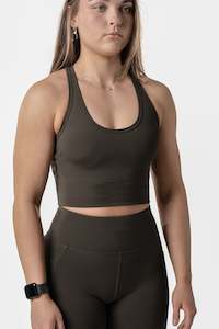 PERFOMANCE LONG LINE BRA ( PERFORMANCE KNIT ) - ASH BROWN