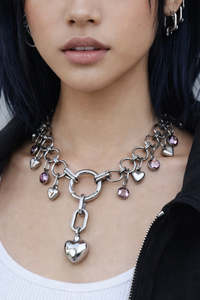 colourful charm necklace: MADÉ Violet Pulse Necklace